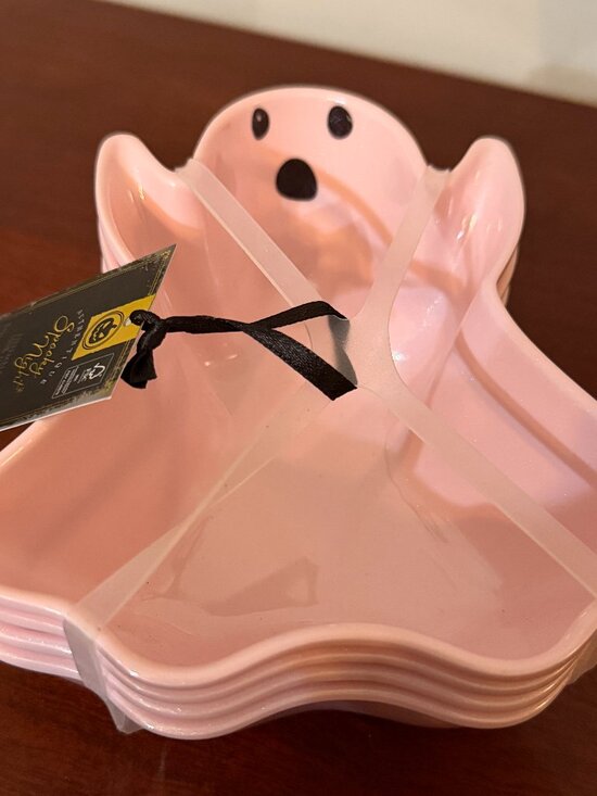 Other - Spooky Night Pink Ghost Bowls Set of 4 Halloween Melamine Candy Snack Bowls